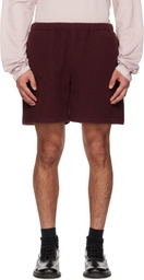 Rier SSENSE Exclusive Burgundy Fleece Shorts