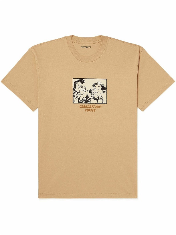 Photo: Carhartt WIP - Coffee Slim-Fit Printed Cotton-Jersey T-Shirt - Brown