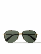 Dior Eyewear - NeoDior A1U Aviator-Style Guilloché Gold-Tone Sunglasses
