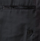 Giuliva Heritage - Tonino Slim-Fit Satin-Trimmed Double-Breasted Wool Tuxedo Jacket - Black