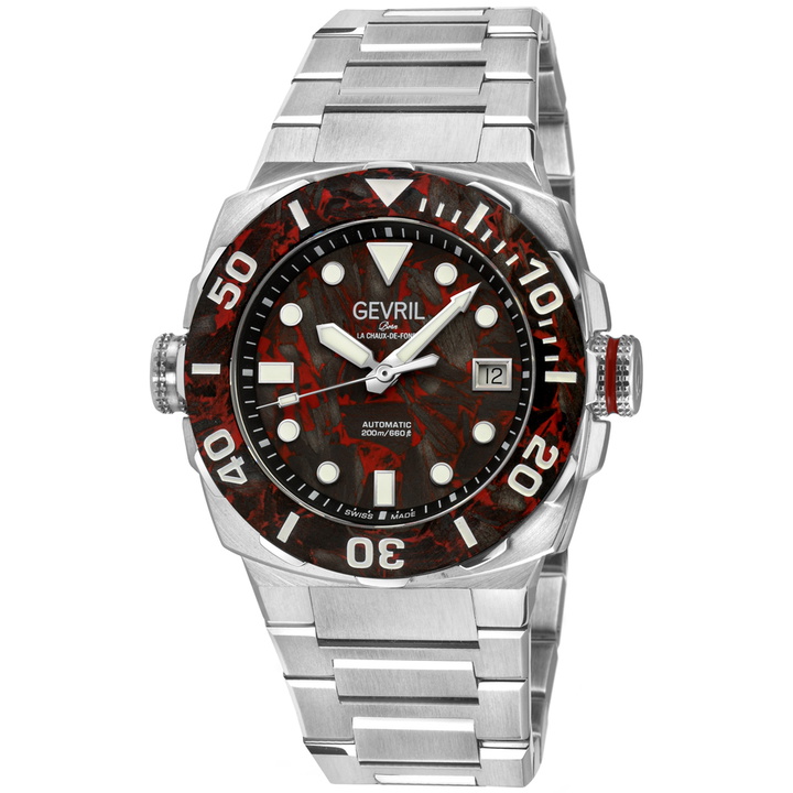 Photo: Gevril Fortuna Automatic Red Dial Mens Watch 47401B