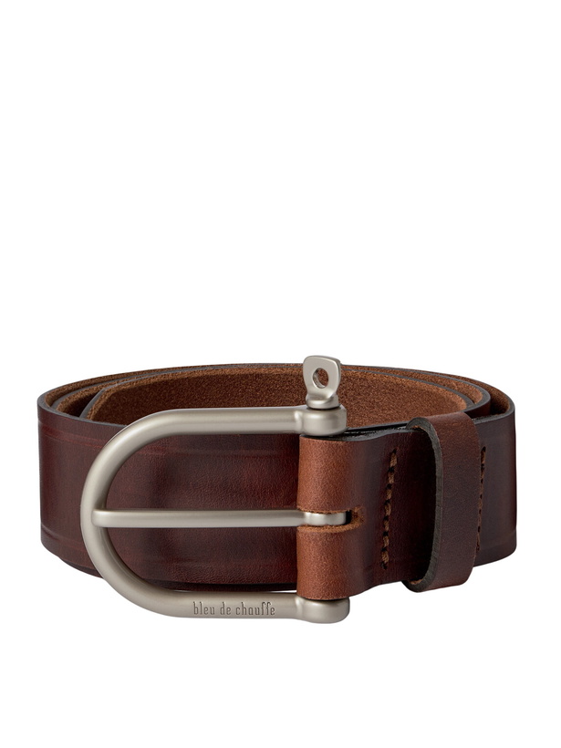 Photo: Bleu de Chauffe - 3.5cm Manille Leather Belt - Brown
