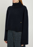 Ganni Turtle-neck Wool Jumper Navy