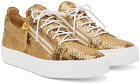 Giuseppe Zanotti Gold Snake Frankie Sneakers