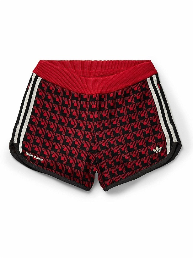Photo: adidas Consortium - Wales Bonner Straight-Leg Jacquard-Knit Shorts - Red