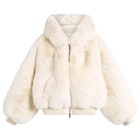SKIMS Women's Faux Fur Shrunken Hoodie Jacket in Egret