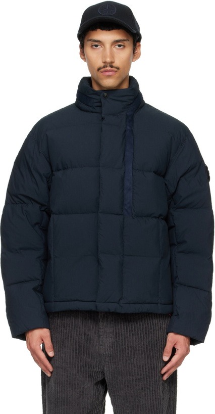Photo: Stone Island Navy 4100083 Cotton Nylon Tela Down Jacket