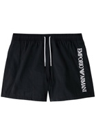 Emporio Armani Logo-embroidered Nylon Swim Shorts Navy