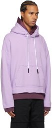 Palm Angels Purple Double Layer Hoodie