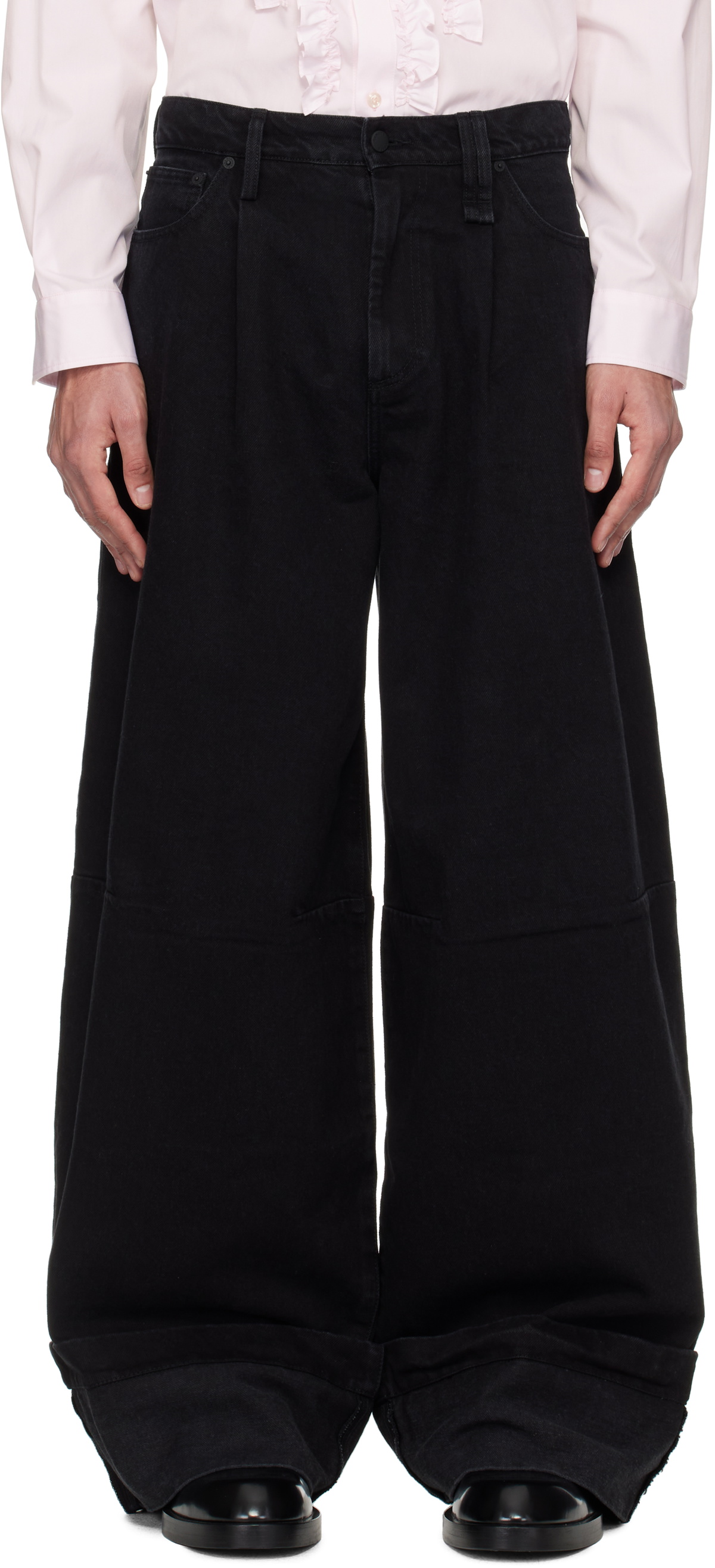 Simone Rocha Black Embellished Puddle Jeans Simone Rocha