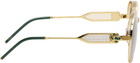 Casablanca Gold & Green Square Metal Sunglasses