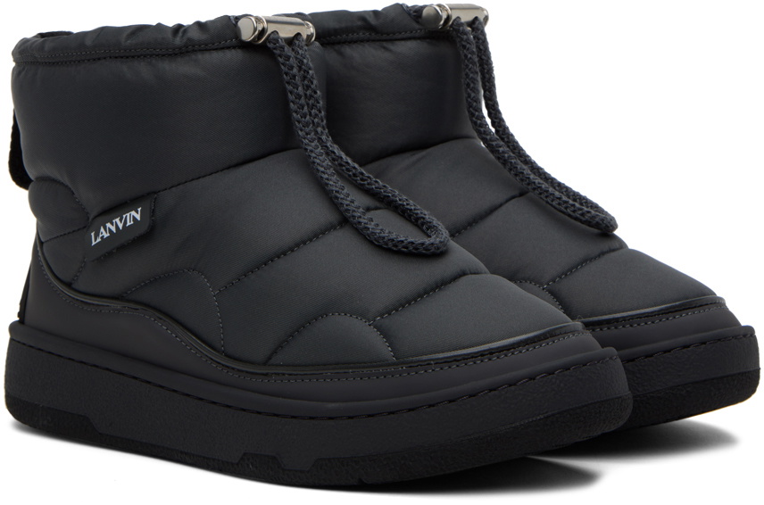 Lanvin Gray Curb Snow Boots