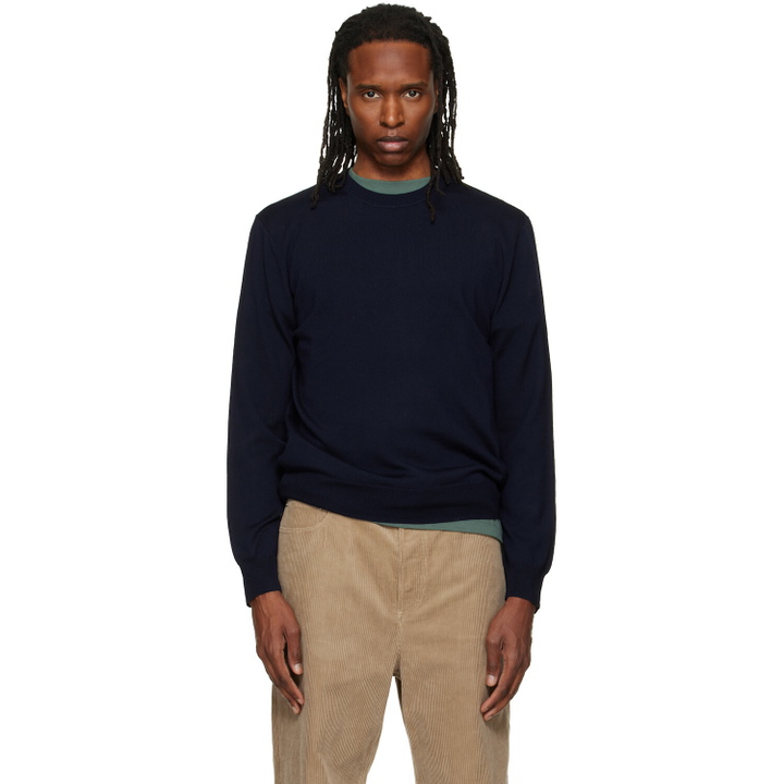 Photo: A.P.C. Navy Matthieu Wool Sweater