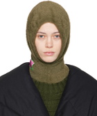 MM6 Maison Margiela Khaki Furry Worn Out Intarsia Balaclava