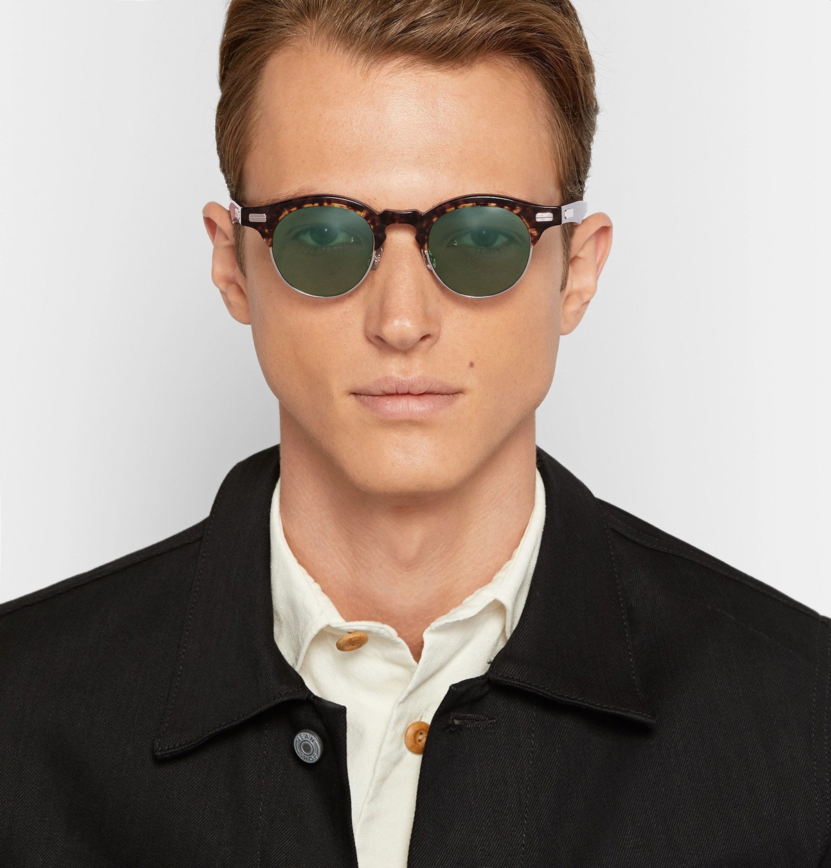 Native Sons - Hitchcock Round-Frame Tortoiseshell Acetate and Gold
