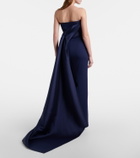 Solace London Kinsley draped strapless gown