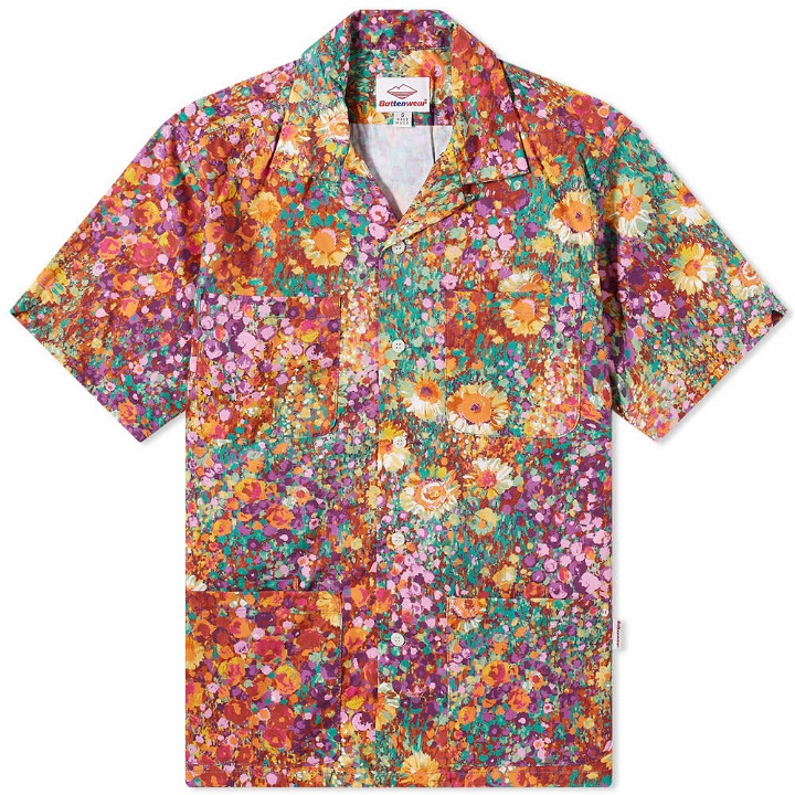 Photo: Battenwear Men's Five Pocket Island Shirt in Flower Print