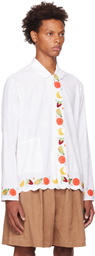 Sky High Farm Workwear White Embroidered Fruits Shirt