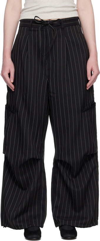 Photo: Y-3 Black Pinstripe UT Straight Leg Trousers