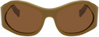 Salvatore Ferragamo Khaki Round Sunglasses