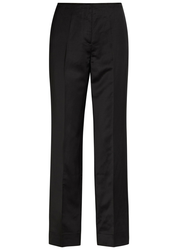 Photo: Toteme Raw-edged Straight-leg Satin Trousers Black