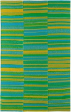 The Elder Statesman Green & Blue Stripe Super Soft Blanket
