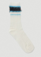 Textured-Knit Socks in White