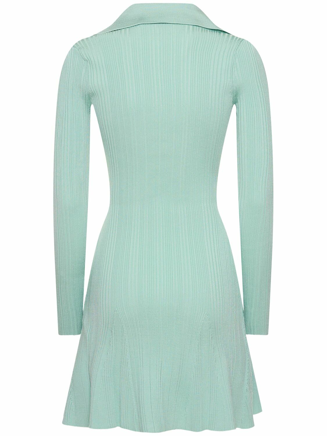 SELF-PORTRAIT - Knit Viscose Blend Mini Dress Self-Portrait