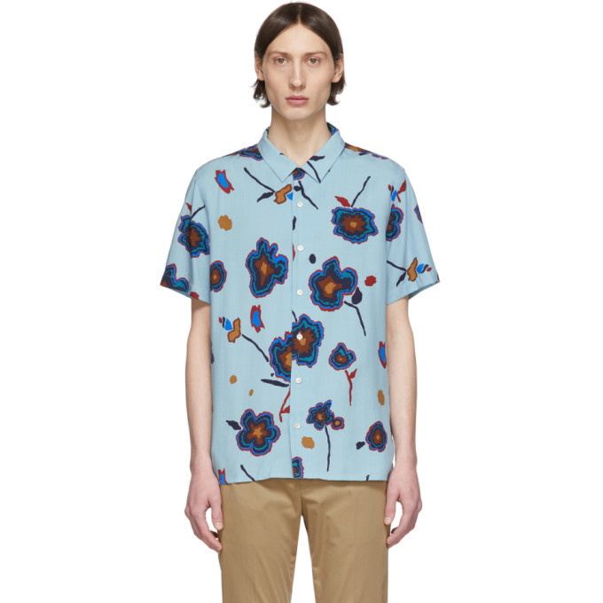 Photo: PS by Paul Smith Blue Heat Map Floral Shirt