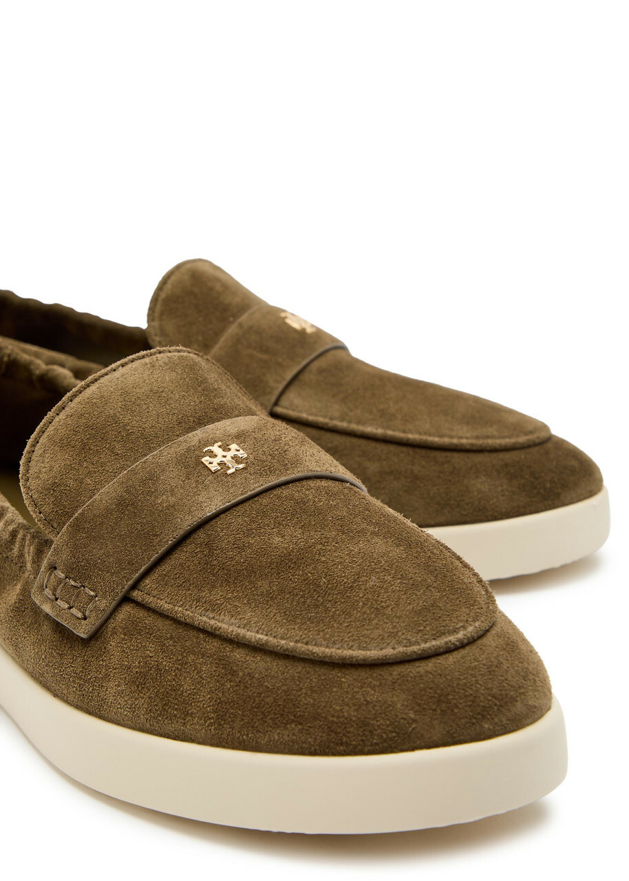Tory Burch Ballet Sport Suede Loafers Khaki