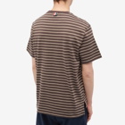 Thom Browne Men's Stripe T-Shirt in Dark Brown