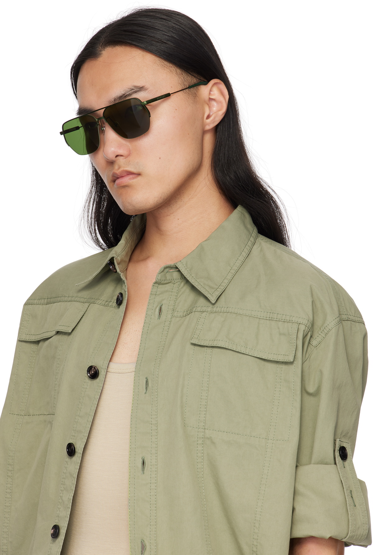 JACQUEMUS Green 'Les lunettes Aviador' Sunglasses Jacquemus JACQUEMUS Green 'Les lunettes Aviador' Sunglasses Jacquemus