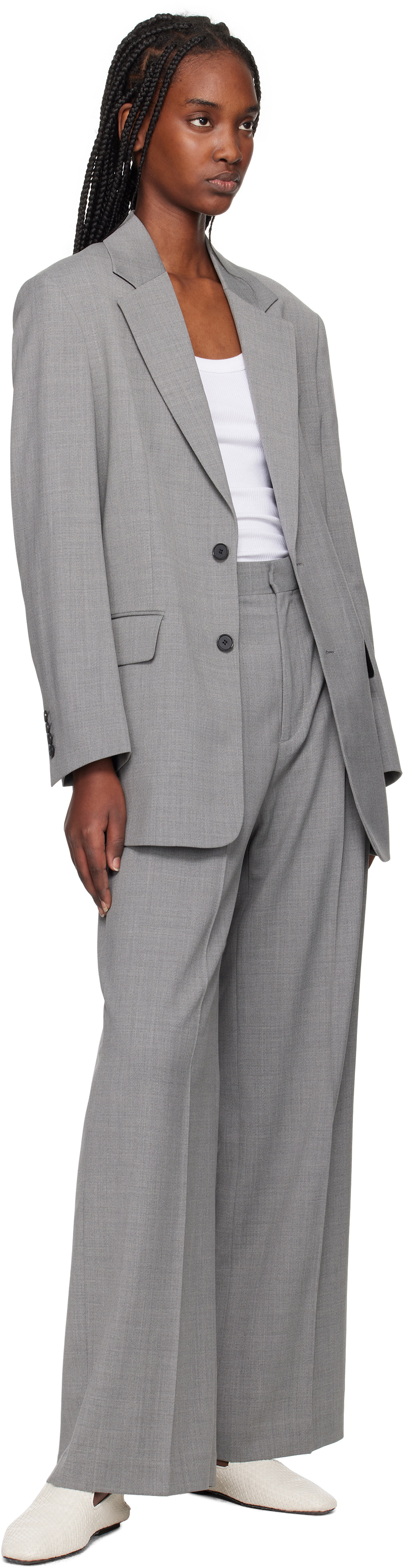 Filippa K Gray Darcey Wool Trousers