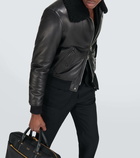 Tom Ford Shearling-trimmed leather jacket