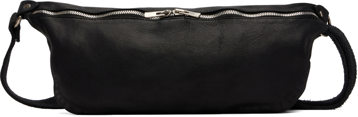 Guidi Black Leather Belt Bag
