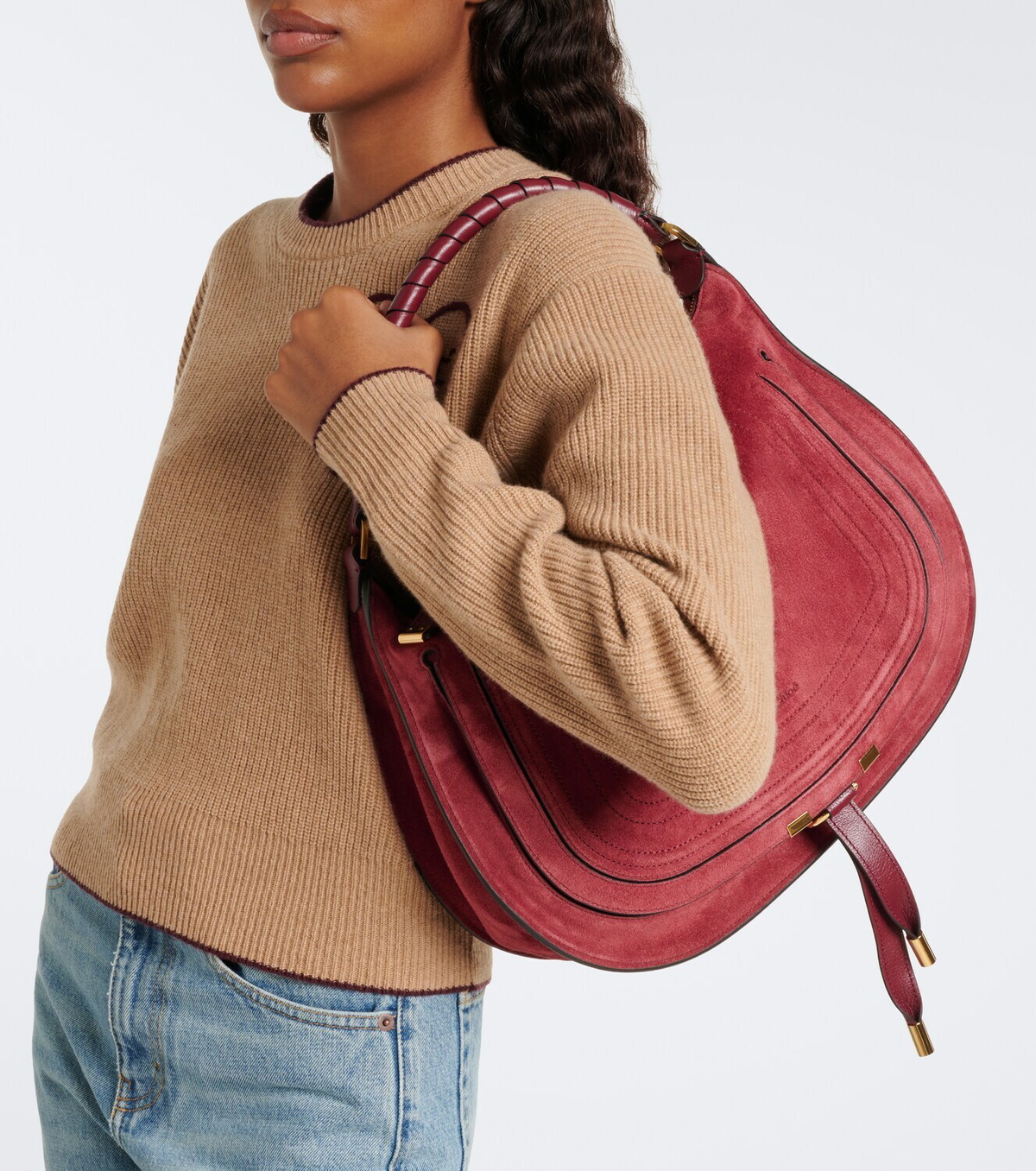 Chloé Marcie Large suede shoulder bag