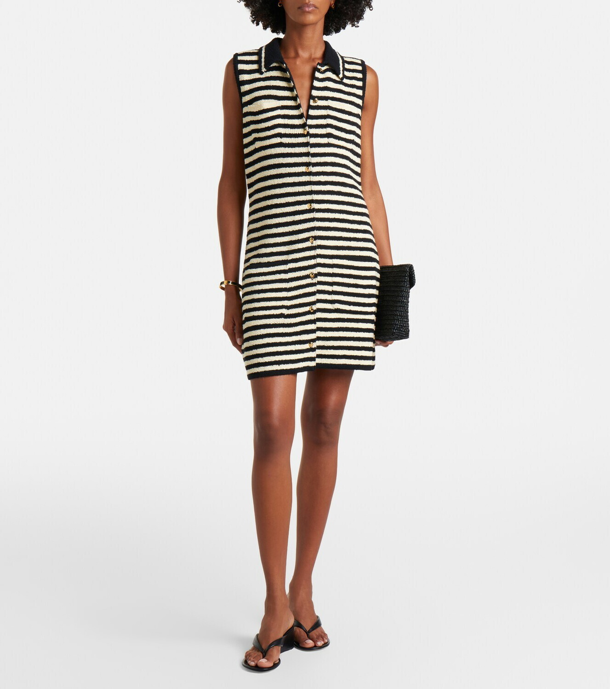 Altuzarra Mamie striped cotton-blend polo dress