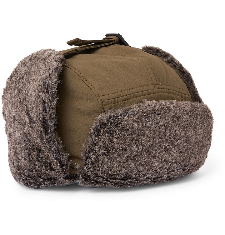 Photo: Snow Peak - CO Typewriter Faux Shearling-Trimmed Nylon Trapper Hat - Green
