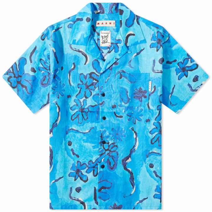 Photo: Marni Men's Floral Vacation Shirt in Azure Blue