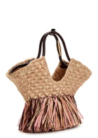 Zimmermann Goldentime Small Fringed Raffia Tote bag - Natural - One Size