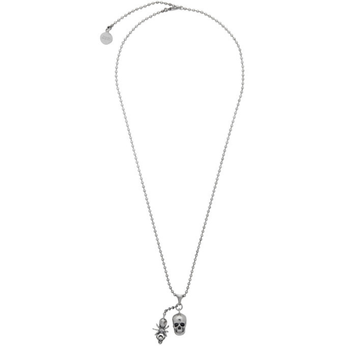 Photo: Alexander McQueen Silver Spider and Skull Necklace