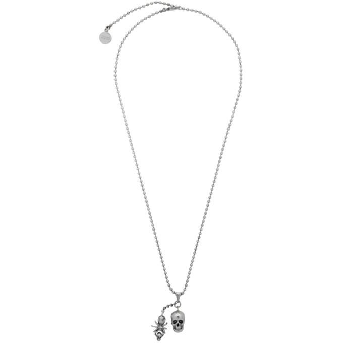 Photo: Alexander McQueen Silver Spider and Skull Necklace