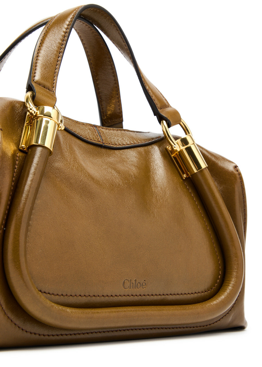 Chloe Paraty 24 Mini Glossed Leather Shoulder bag - Mid Brown
