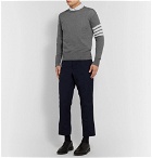 Thom Browne - Striped Merino Wool Sweater - Gray