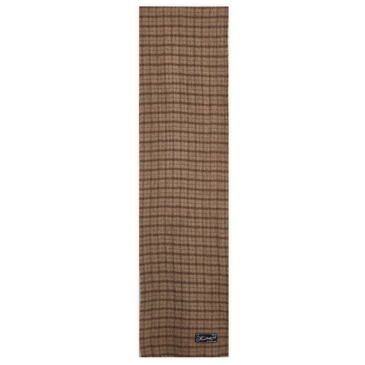 Photo: mfpen Men's Wool Scarf in Brown Check 