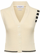 THOM BROWNE Baby Cable Cropped V-neck Cardigan Vest