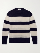 OFFICINE GÉNÉRALE - Marco Striped Linen and Cotton-Blend Sweater - Blue