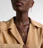Ileana Makri Lucky Clover 18kt gold pendant necklace with gemstones