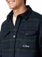 MC2 Saint Barth Man Wooly Tartan Overshirt With Pockets And Patches