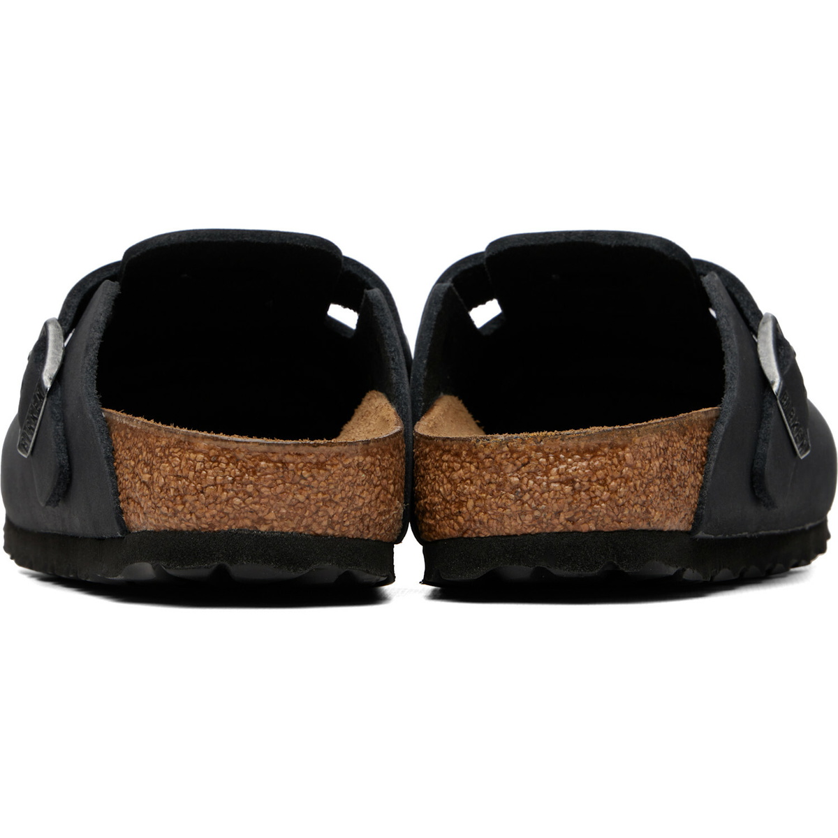 Birkenstock Black Narrow Boston Oiled Leather Loafers